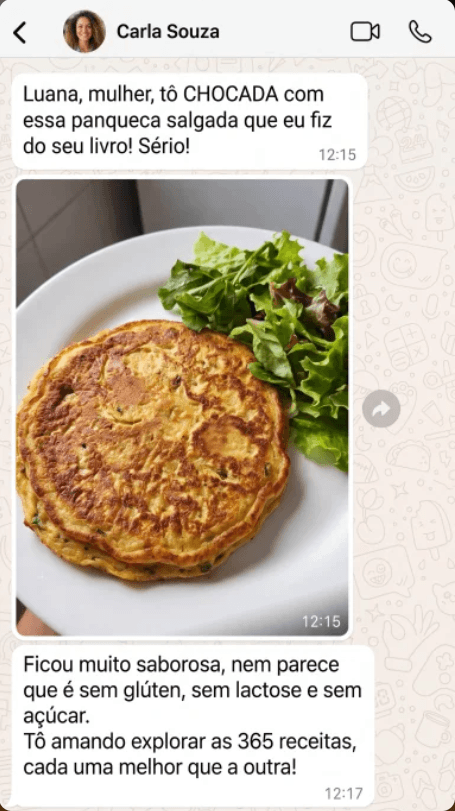 Print de conversa sobre as receitas 1