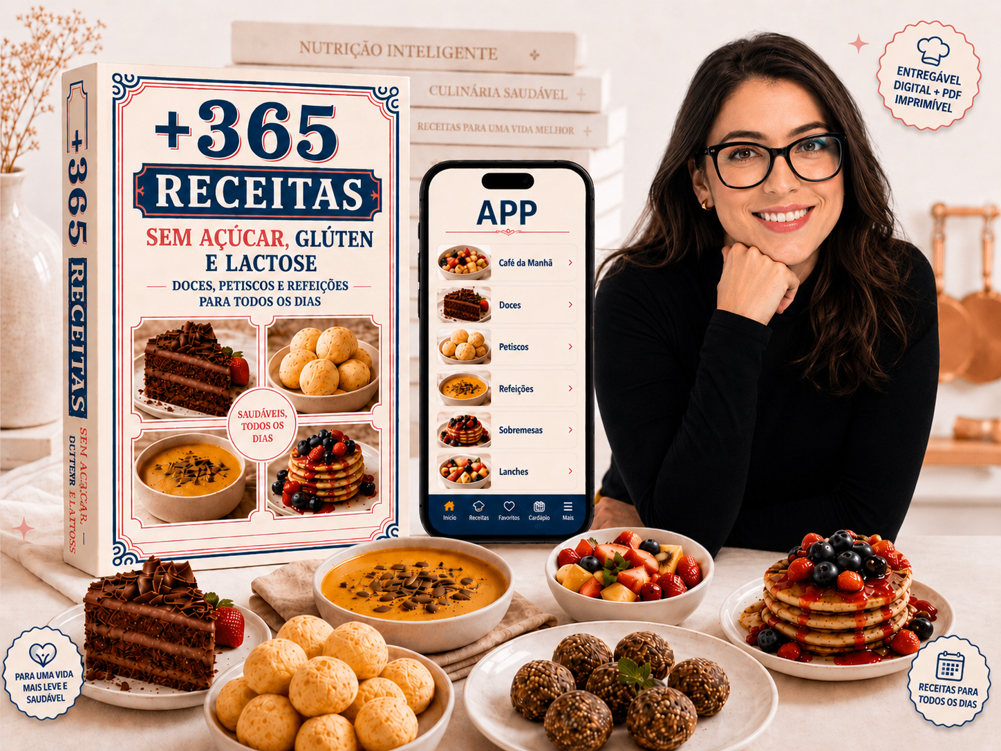 Mockup do produto digital +365 Receitas